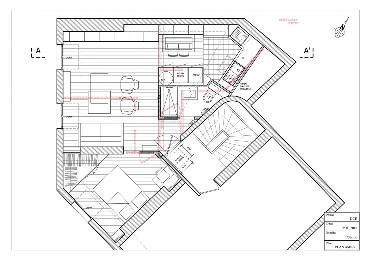 rénovation d'un appartement à paris par l'architecte Thibaut JULIEN en matériau VIROC